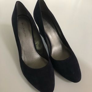 Navy Suede Wedge Heel